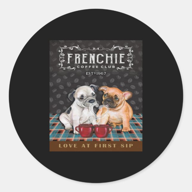 Adesivo Clube Francês de Café Buldogue (Frente)