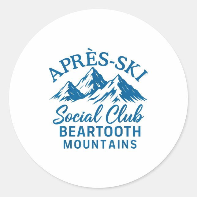 Adesivo Clube social de après ski montanhas beartooth  (Frente)