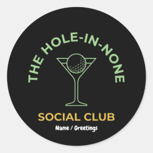 Adesivo Clube Social de Golfe Divertido Humor Buraco-Nenhu