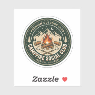Adesivo Clube Social Retro Acampamento Montanha Insígnia O