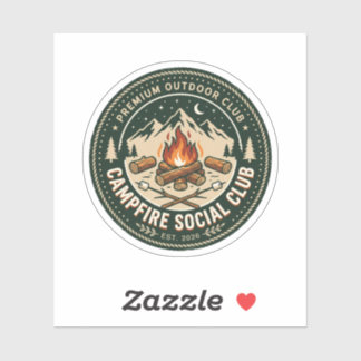 Adesivo Clube Social Retro Acampamento Montanha Insígnia O