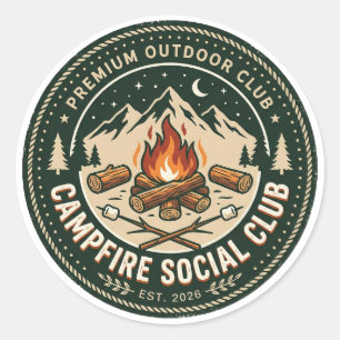 Adesivo Clube Social Retro Acampamento Montanha Insígnia O