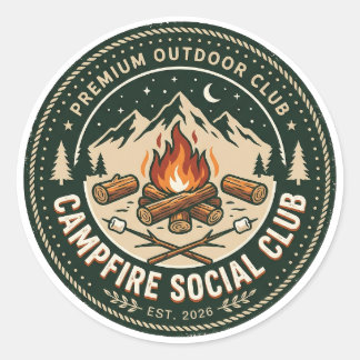 Adesivo Clube Social Retro Acampamento Montanha Insígnia O
