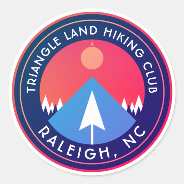 Adesivo clube triangular de caminhada norte carolina (Frente)