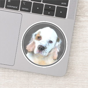 Adesivo Clumber Spaniel Puppy Painting - Arte Original De