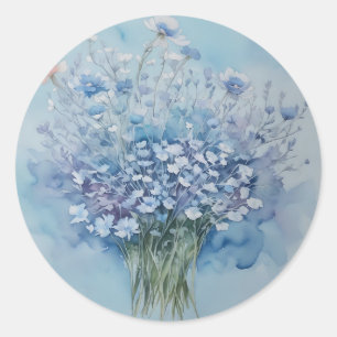 Adesivo Cluster de Anêmonas de Mola Água em Azul Claro