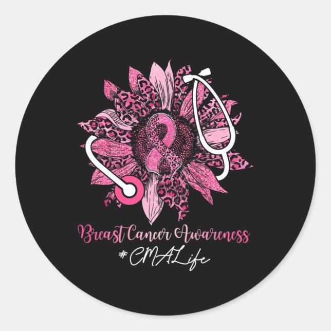 Adesivo CMA Sunflower Life Pink Ribbon Breve Cancer Aware (Frente)