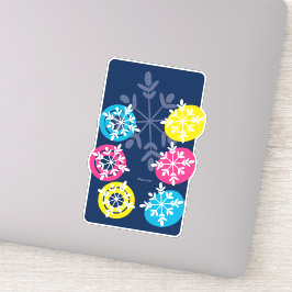 Adesivo CMYK Snowflakes on Blue