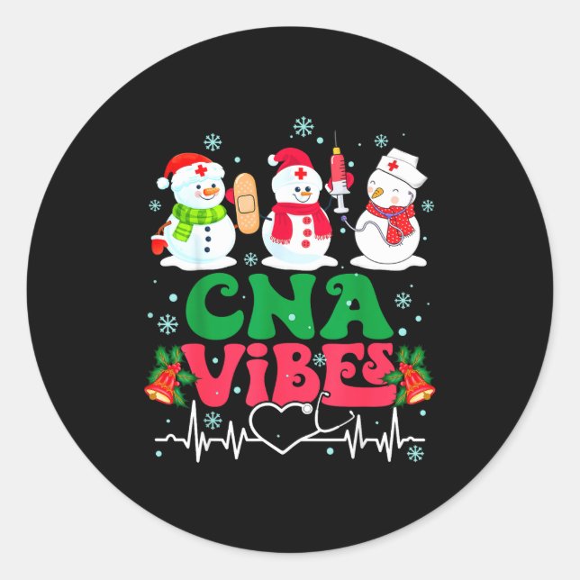 Adesivo Cna Vibes Nurse Snowman Stethoscope Santa Funny Ch (Frente)
