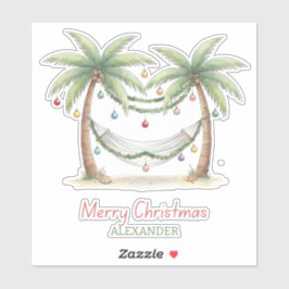 Adesivo Coastal Christmas Palm Trees With Hammock