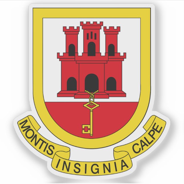 Adesivo Coat of arms of Gibraltar, British Overseas (Frente)