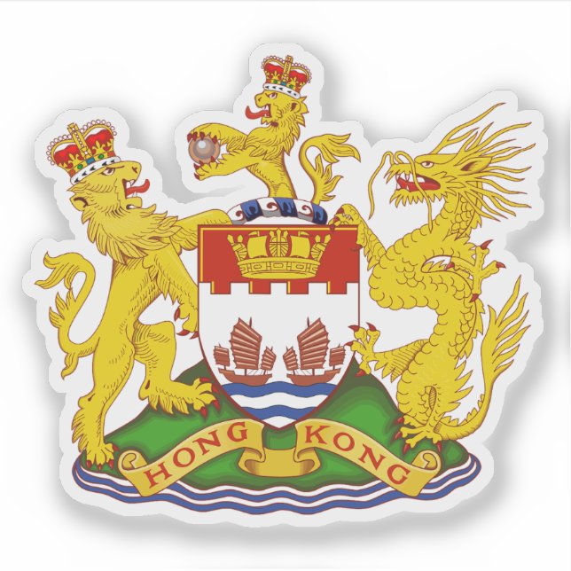 Adesivo Coat of arms of Hong Kong (1959-1997) (Frente)