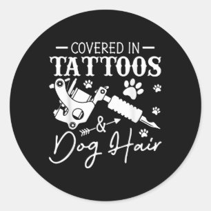 Adesivo Coberta Em Tatuagens E Cão-Cabelo Tatuagem Cão Cão