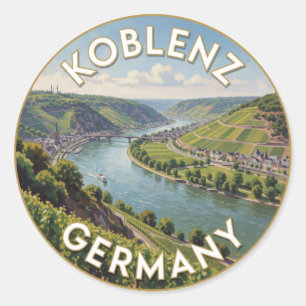 Adesivo Coblença Alemanha Deutsches Eck Confluência de Rio