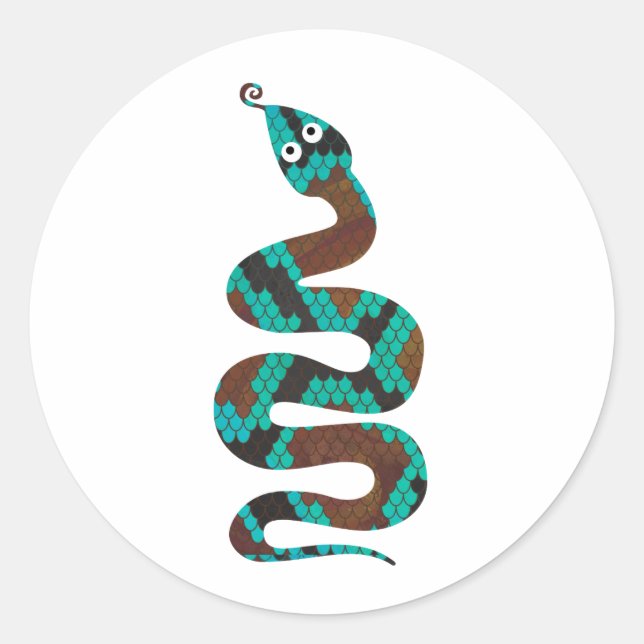 Adesivo Cobra Brown e Teal Impressão Silhouette (Frente)