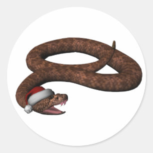 Adesivo Cobra com chapéu de Papai Noel