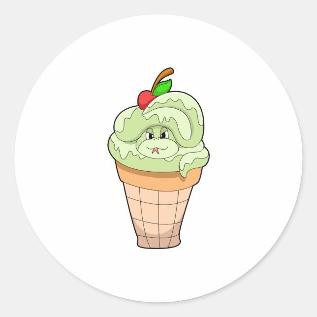 Adesivo Cobra com cone de Sorvete e Cherry (Frente)