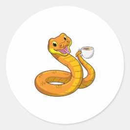 Adesivo Cobra com Taça de Café