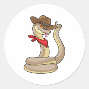 Adesivo Cobra como Cowboy com Scarf