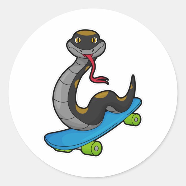 Adesivo Cobra como Patinador com skate (Frente)