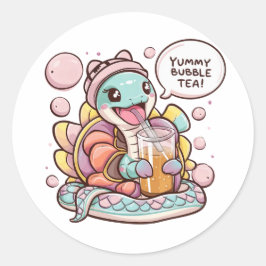 Adesivo Cobra de Cartoon Adorável: Cozy, Kawaii Vibes