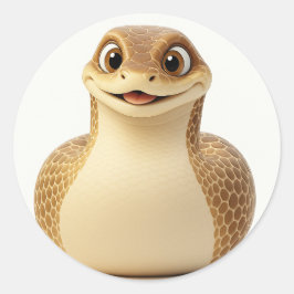 Adesivo Cobra de Cartoon de Sorriso Bonito