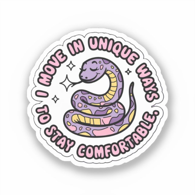 Adesivo Cobra de Chibi Adorável - Autoatendimento Bonito E (Frente)