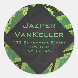 Adesivo Cobra de Monograma Verde e Preto