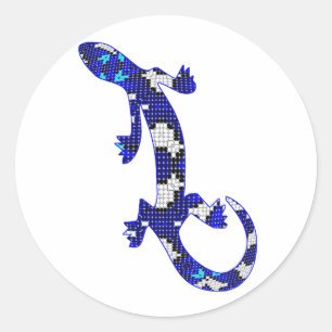 Adesivo Cobra de pele de mosaico azul Lizard