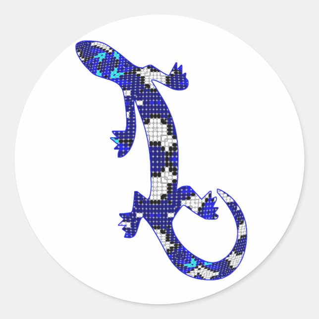 Adesivo Cobra de pele de mosaico azul Lizard (Frente)