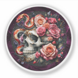 Adesivo Cobra Floral Com Vinheta Crônica.