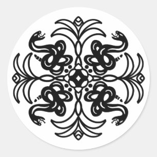 Adesivo Cobra preto e branco Mandala