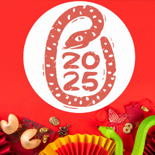 Adesivo Cobra vermelho pintado à mão 2025