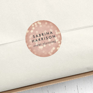 Adesivo Cobre Bokeh cor-de-rosa   personalizado/nome da