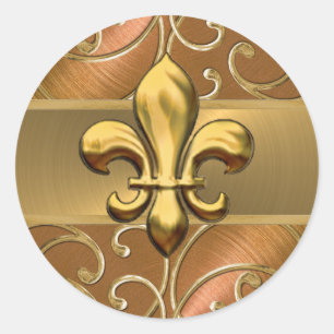 Adesivo Cobre e flor de lis filigrana Dourado dos