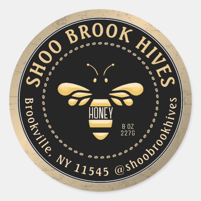 Adesivo Cobre e Mel Negra Moderna de Abelhas Negra (Frente)