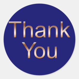 Adesivo Cobre em Azul Escuro Obrigado Stickers