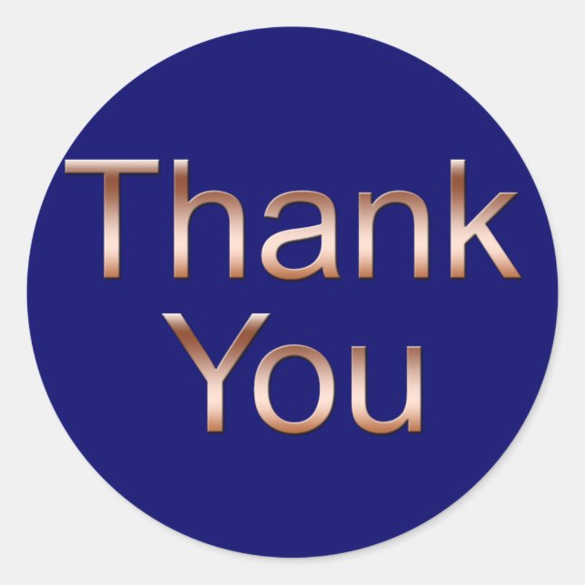 Adesivo Cobre em Azul Escuro Obrigado Stickers (Frente)