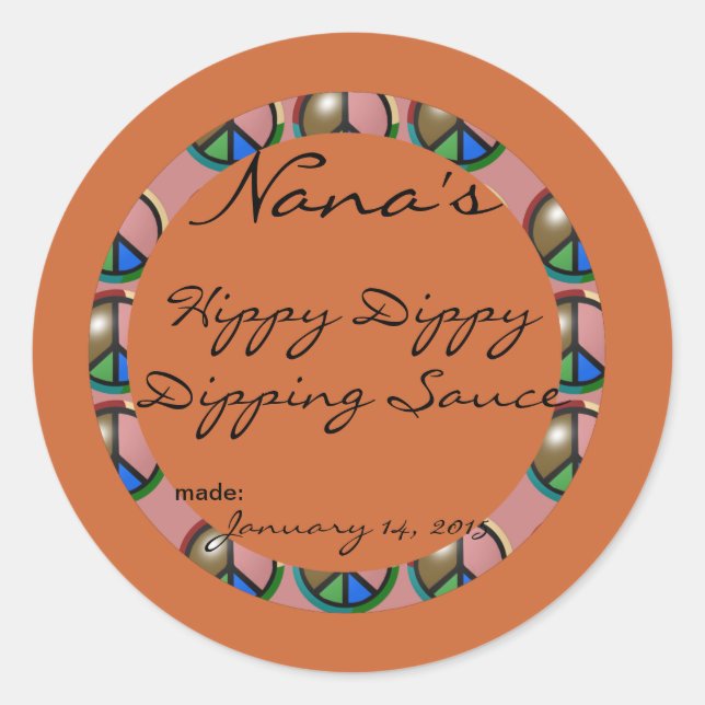 Adesivo Cobrir da tampa do Peace Canning - dimensionado pa (Frente)