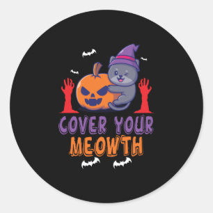 Adesivo Cobrir de Halloween Seu Aniversário de Meowday