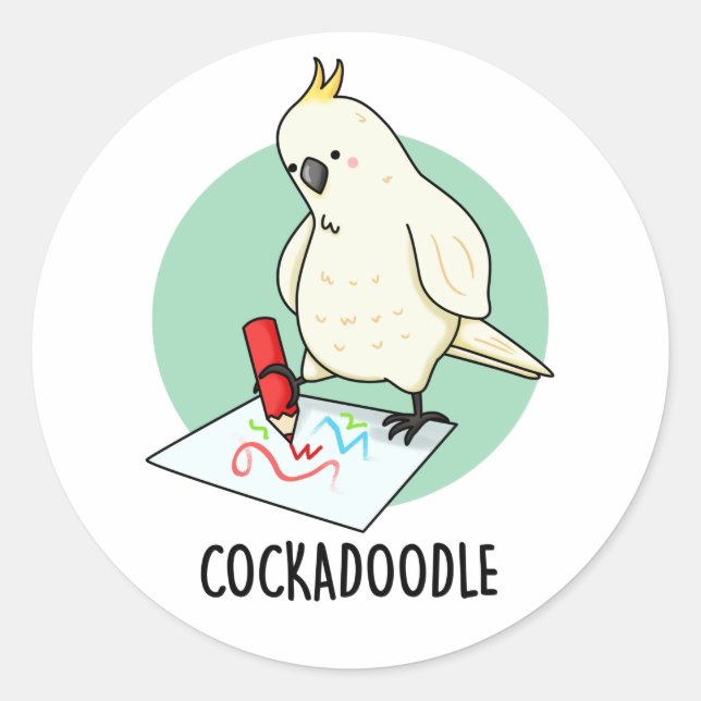 Adesivo Cockadoodle Funny Cockatoo Pun (Frente)