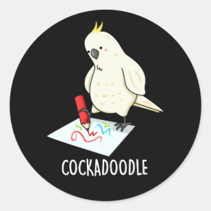 Adesivo Cockadoodle Funny Cockatoo Pun Dark BG