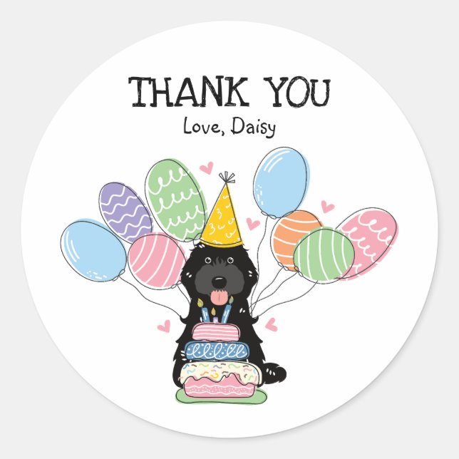 Adesivo Cockapoo Negro Cavapoo Aniversário Favorito Etique (Frente)