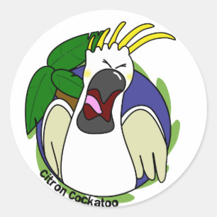 Adesivo Cockatoo cor de limão gritando engraçado