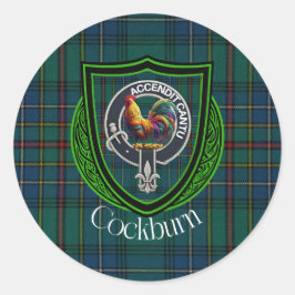 Adesivo Cockburn Scottish Clan Tartan & Crest