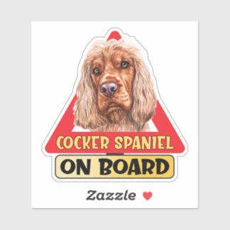 Adesivo Cocker Spaniel a Bordo Sinal de Trânsito Vermelho