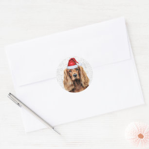 Adesivo Cocker Spaniel Festivo no Natal da Arte Woof