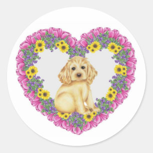 Adesivo Cocker spaniel floral