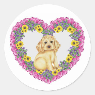 Adesivo Cocker Spaniel Floral