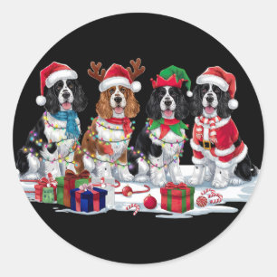 Adesivo Cocker Spaniel Santa que chora no Natal